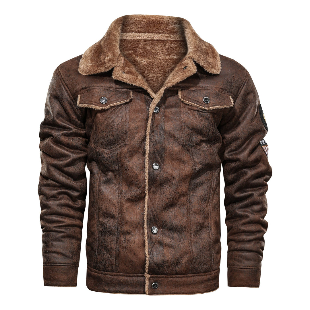Serena | Stylish Men's Sherpa-Lined Brown Suede Trucker Jacket