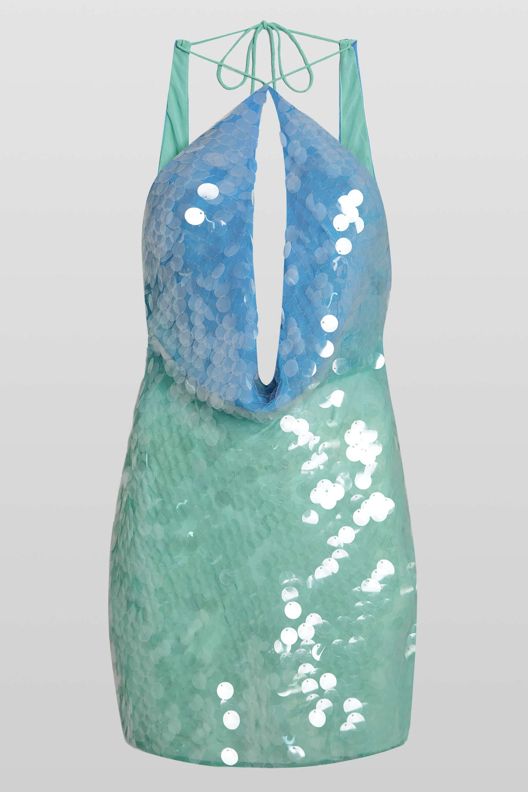 Stella | Chic Halter Sequin Mini Dress With Keyhole Detail