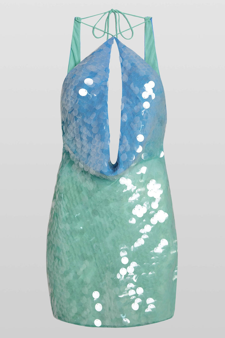 Stella | Chic Halter Sequin Mini Dress With Keyhole Detail