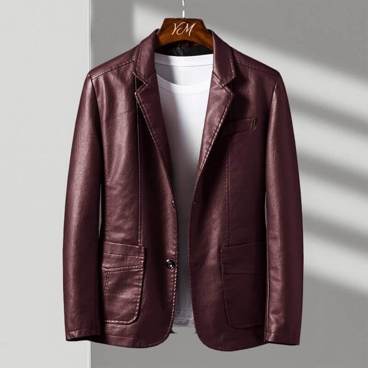 Marco | Stylish Italian Leather Blazer With Tailored Fit