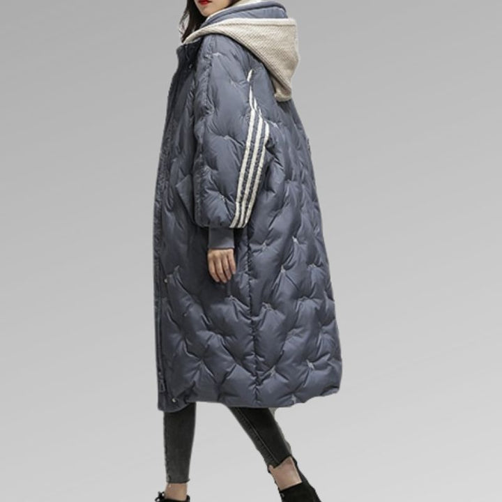Ruby | Elegant Long Hooded Down Puffer Coat For Women