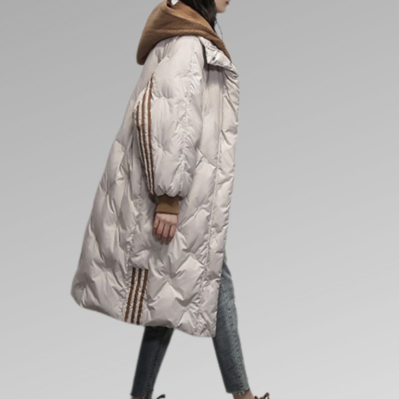 Ruby | Elegant Long Hooded Down Puffer Coat For Women