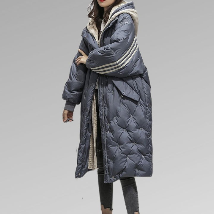 Ruby | Elegant Long Hooded Down Puffer Coat For Women
