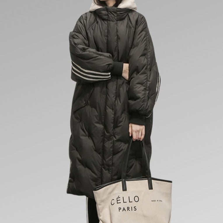 Ruby | Elegant Long Hooded Down Puffer Coat For Women