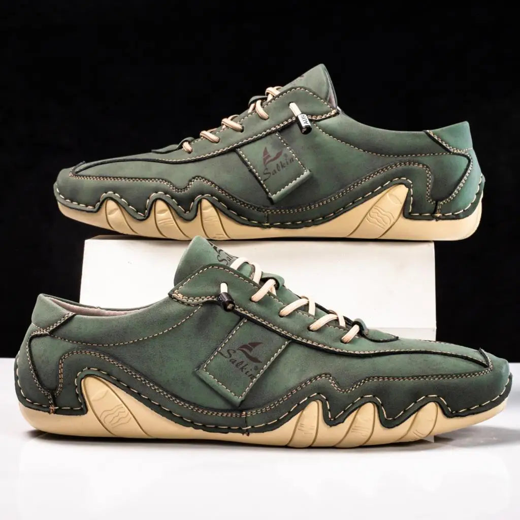 Zoe | Stylish Handmade Leather Casual Shoes With Wavy Sole