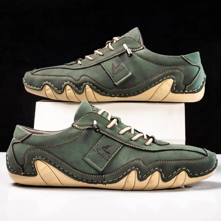 Zoe | Stylish Handmade Leather Casual Shoes With Wavy Sole