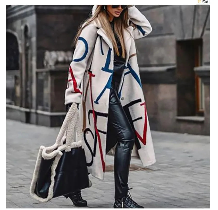 Evy | Stylish Oversized Wool Blend Checkered Long Coat