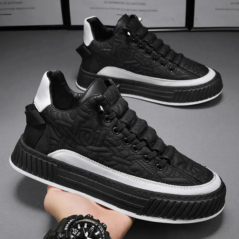 Felix | Stylish Quilted Platform Sneakers With Gum Sole