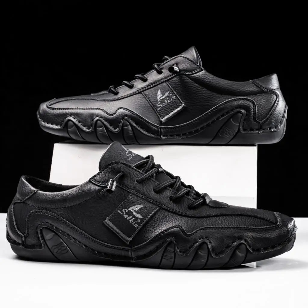 Zoe | Stylish Handmade Leather Casual Shoes With Wavy Sole