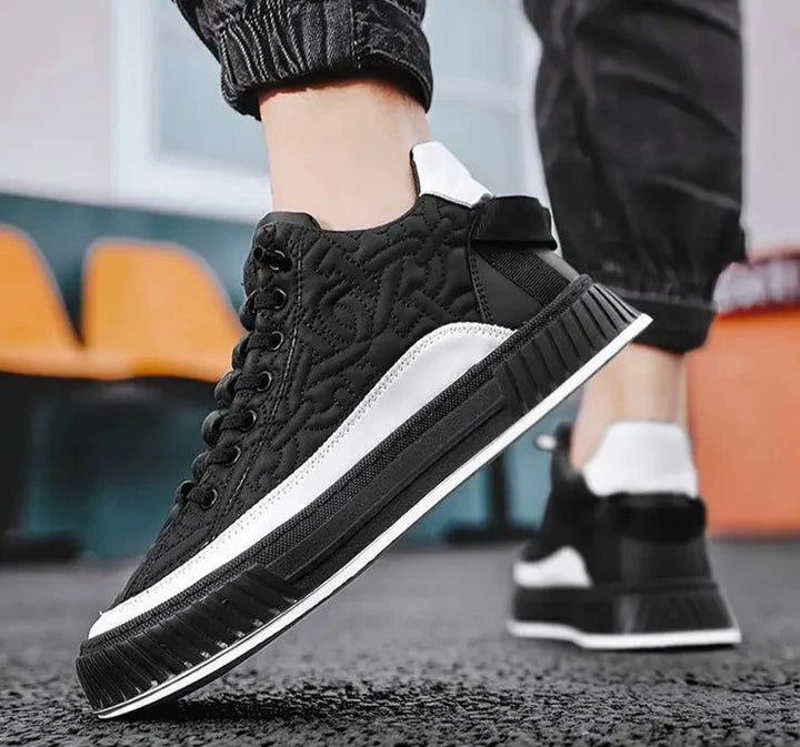 Felix | Stylish Quilted Platform Sneakers With Gum Sole