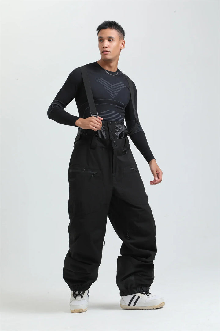 Phoebe | Stylish Unisex Beige Ski Bib Pants With Suspenders