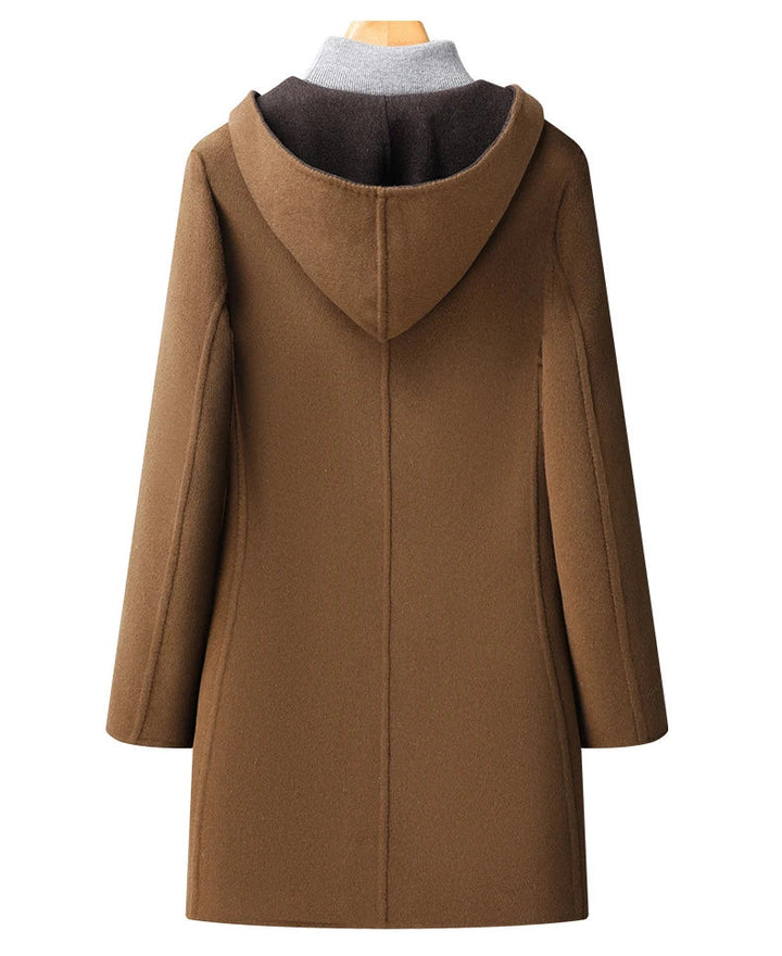 Penelope | Elegant Hooded Wool Overcoat with Tailored Silhouette