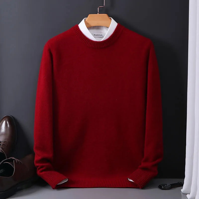 Thea | Elegant Crew Neck Cashmere Sweater For Men