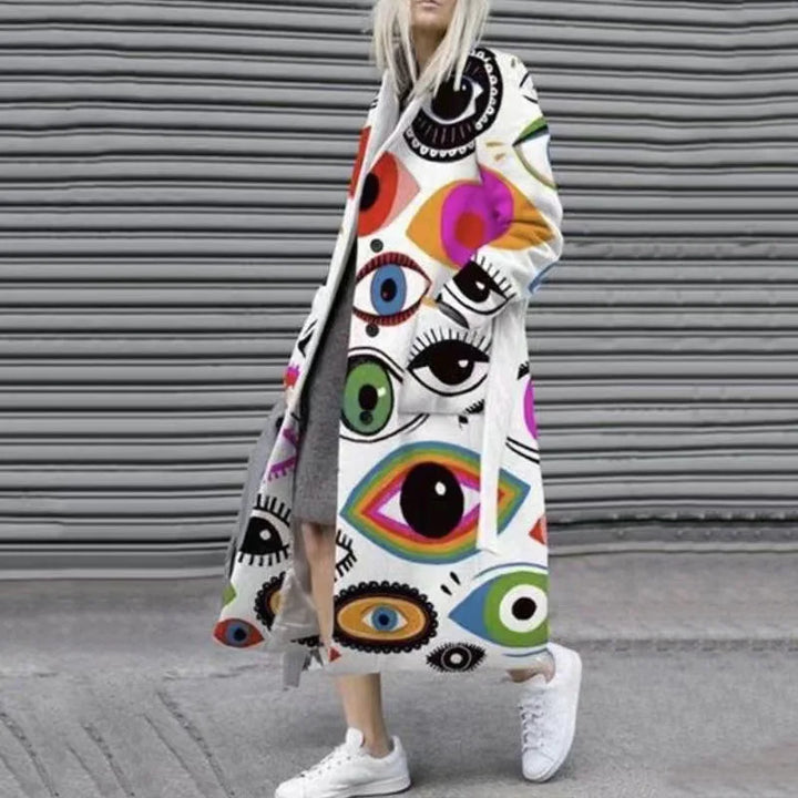 Evy | Stylish Oversized Wool Blend Checkered Long Coat