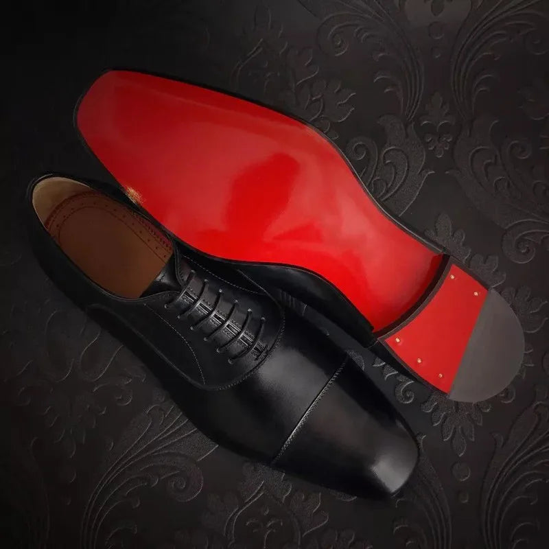 Raphael | Elegant Italian Oxford Dress Shoes With Red Sole