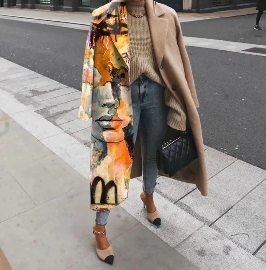 Evy | Stylish Oversized Wool Blend Checkered Long Coat