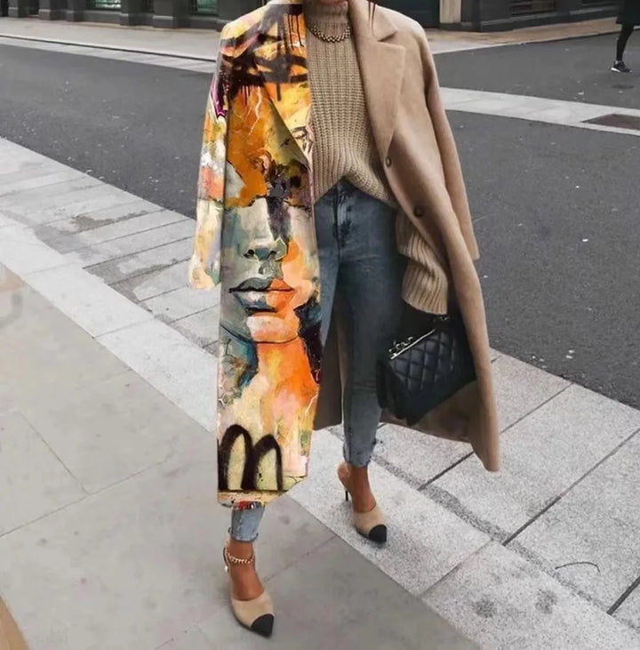 Evy | Stylish Oversized Wool Blend Checkered Long Coat
