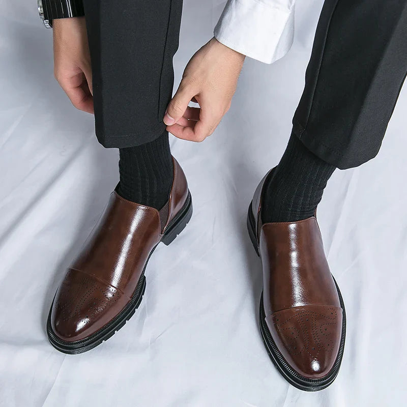 Eloise | Elegant Black Leather Slip-On Dress Shoes