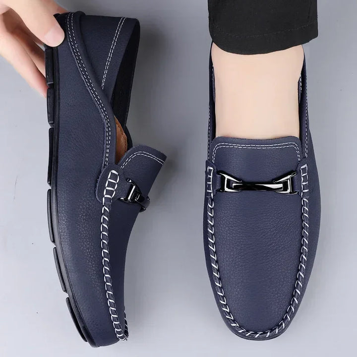 Elena | Sleek Men's Leather Bit Loafers With Hand-Stitched Detail