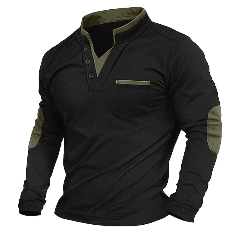 Margot | Stylish V-Neck Long Sleeve Henley Shirt