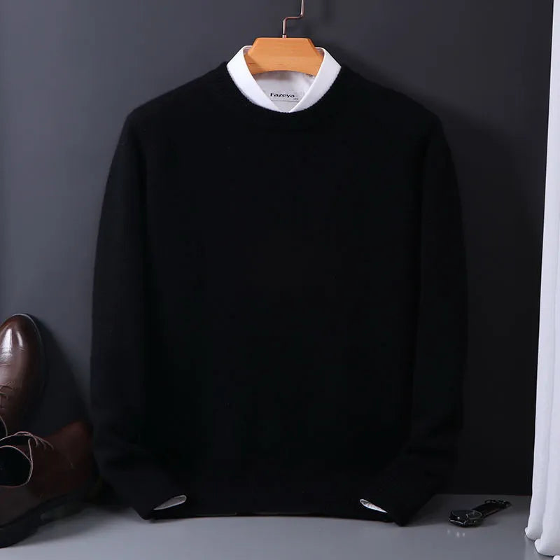 Thea | Elegant Crew Neck Cashmere Sweater For Men