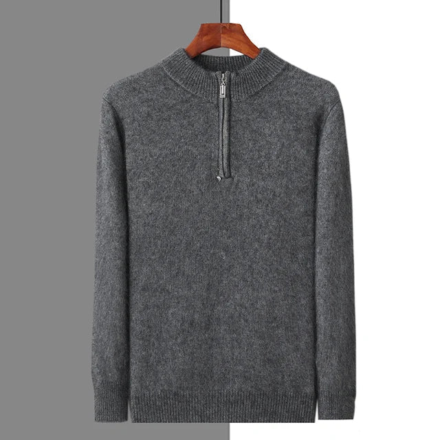 Baxter | Elegant Quarter Zip Cashmere Sweater Men - Luxury Pullover