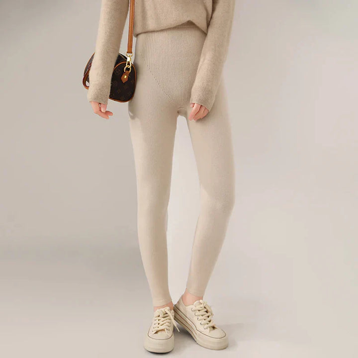 Evelyn | Elegant High Waist Knitted Wool Leggings