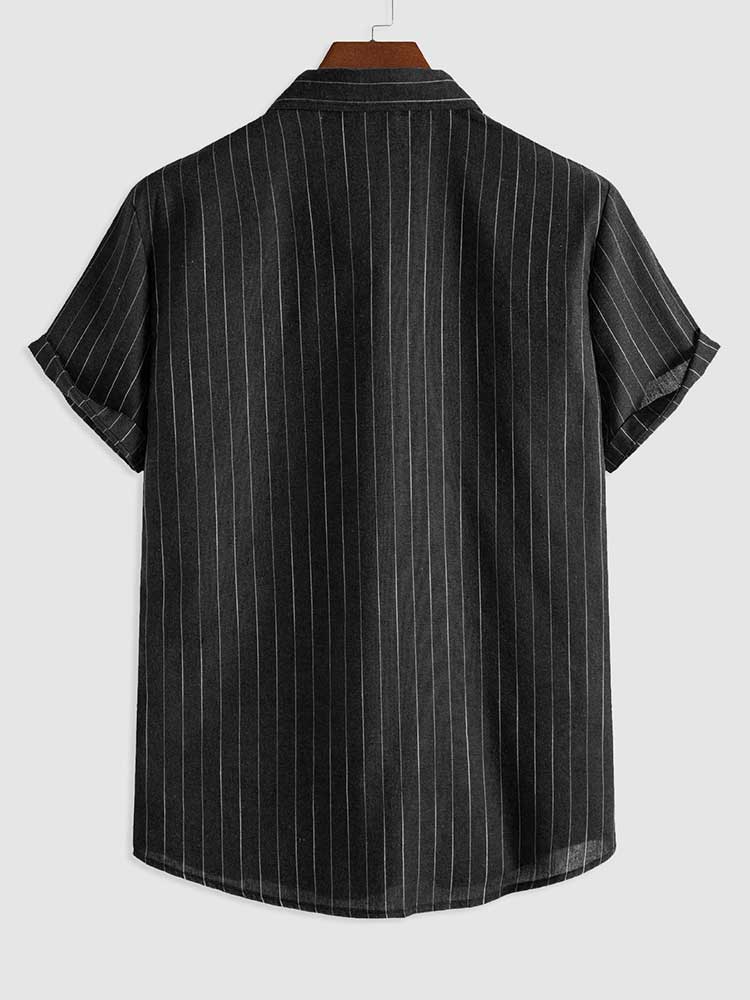 Dante | Effortless Striped Short Sleeve Button Up Shirt Men