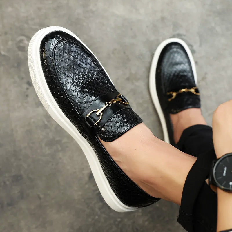 Elyse | Stylish Brown Woven Horsebit Loafers For Men