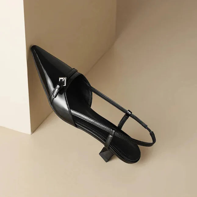 Tessa | Chic Pointed Toe Slingback Kitten Heels