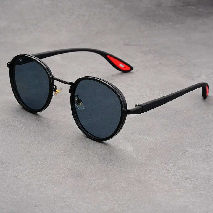 Carson | Sleek Round Retro Sunglasses With Gold Frame