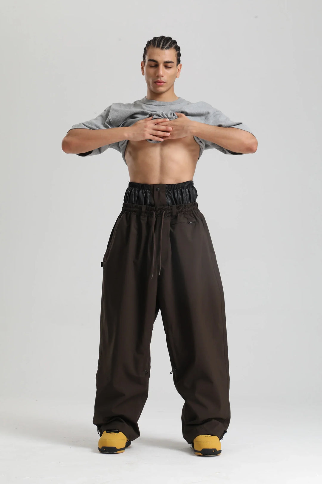 Phoebe | Stylish Baggy Cargo Snow Pants With Cow Print
