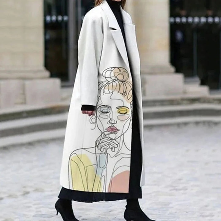 Evy | Stylish Oversized Wool Blend Checkered Long Coat