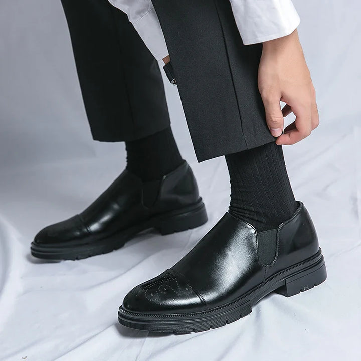 Eloise | Elegant Black Leather Slip-On Dress Shoes