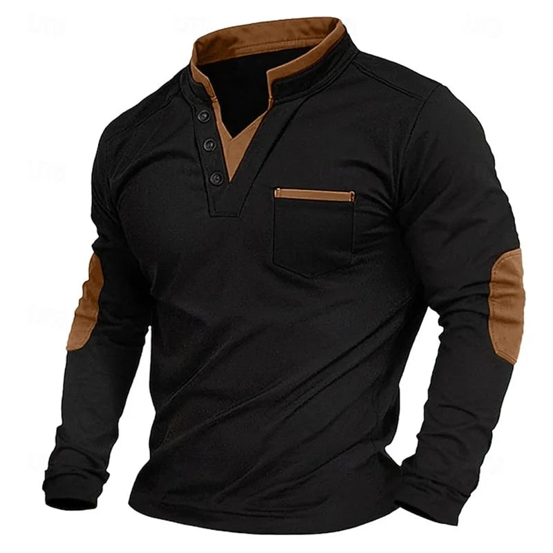 Margot | Stylish V-Neck Long Sleeve Henley Shirt
