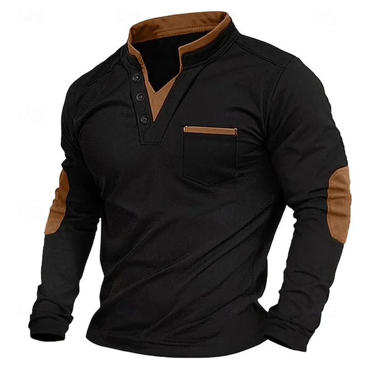 Margot | Stylish V-Neck Long Sleeve Henley Shirt
