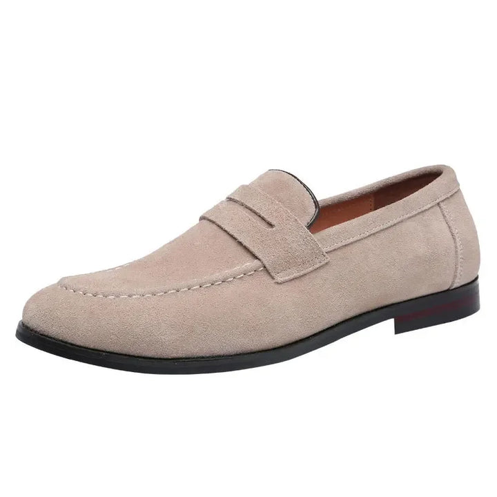 Montgomery | Elegant Green Suede Penny Loafers Men