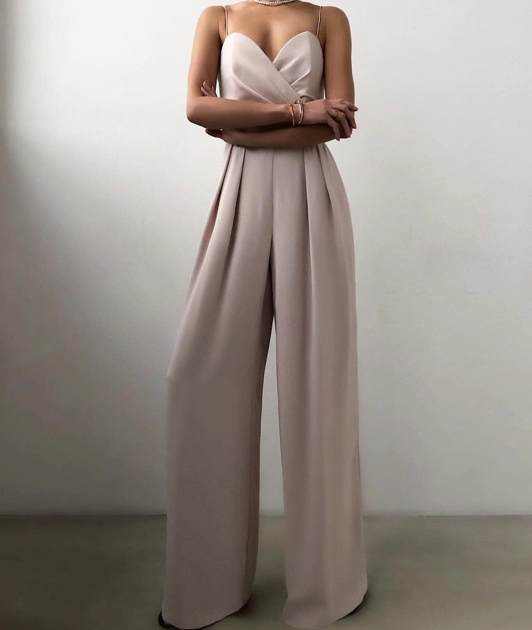 Piper | Elegant Wide Leg Jumpsuit With Sweetheart Neckline
