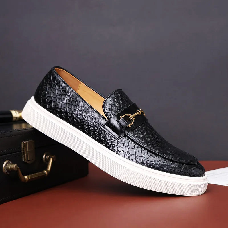 Elyse | Stylish Brown Woven Horsebit Loafers For Men