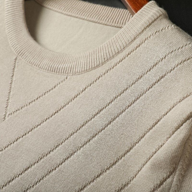 Julian | Luxury Green Cashmere Short Sleeve Knit Sweater Men