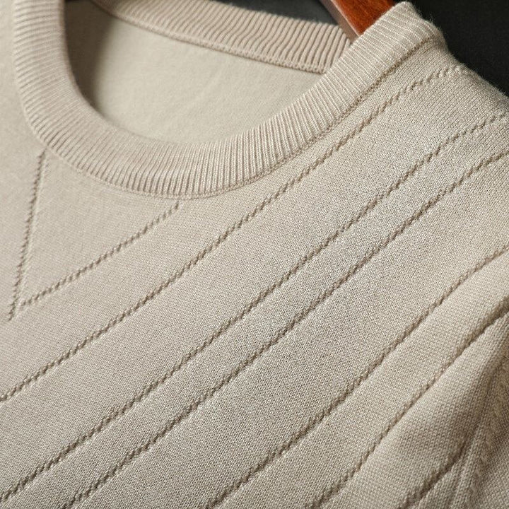 Julian | Luxury Green Cashmere Short Sleeve Knit Sweater Men