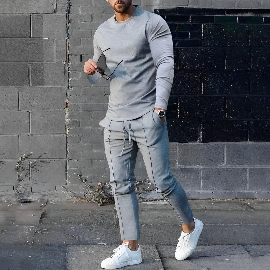 Xavier | Stylish Black Two Piece Tracksuit Set For Men