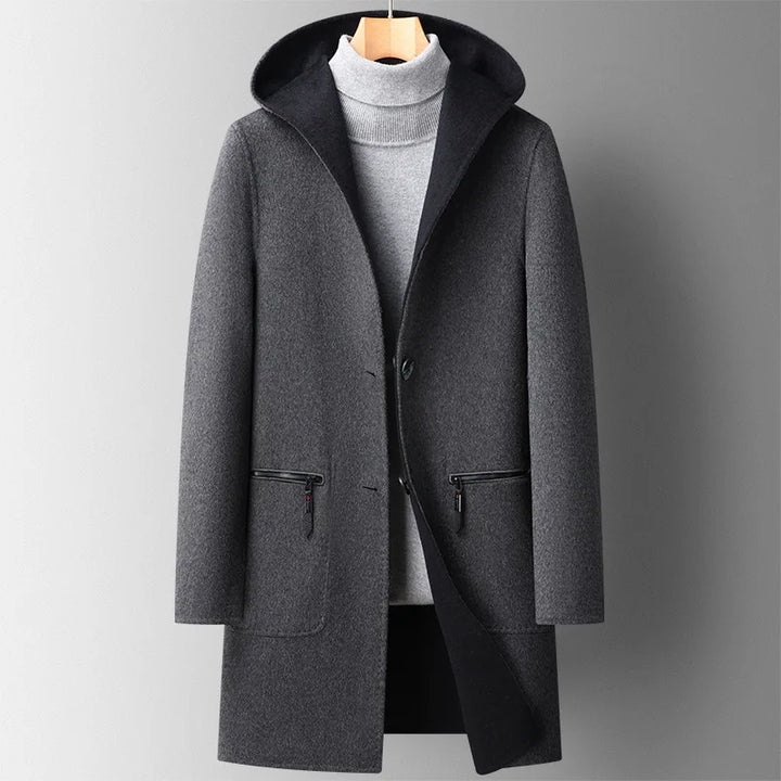 Penelope | Elegant Hooded Wool Overcoat with Tailored Silhouette