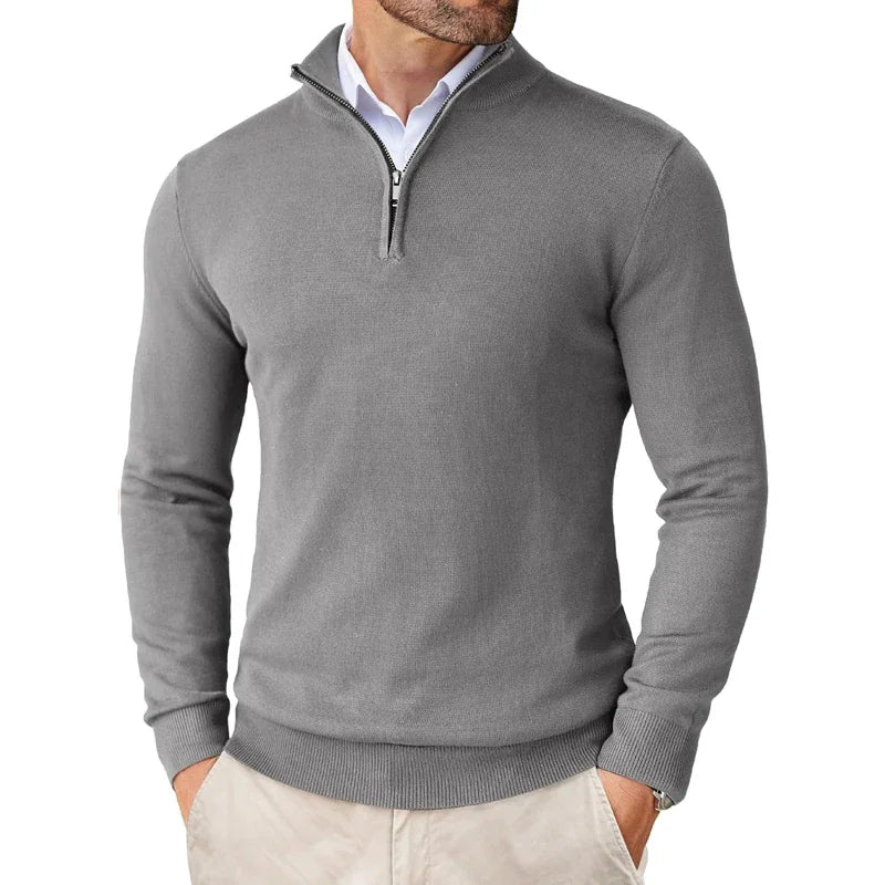 Wellington | Sleek Men's Quarter Zip Pullover Sweater