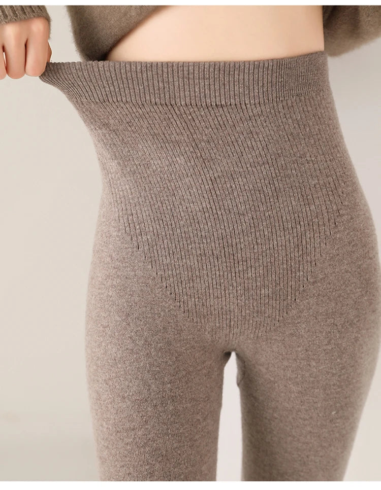 Evelyn | Elegant High Waist Knitted Wool Leggings