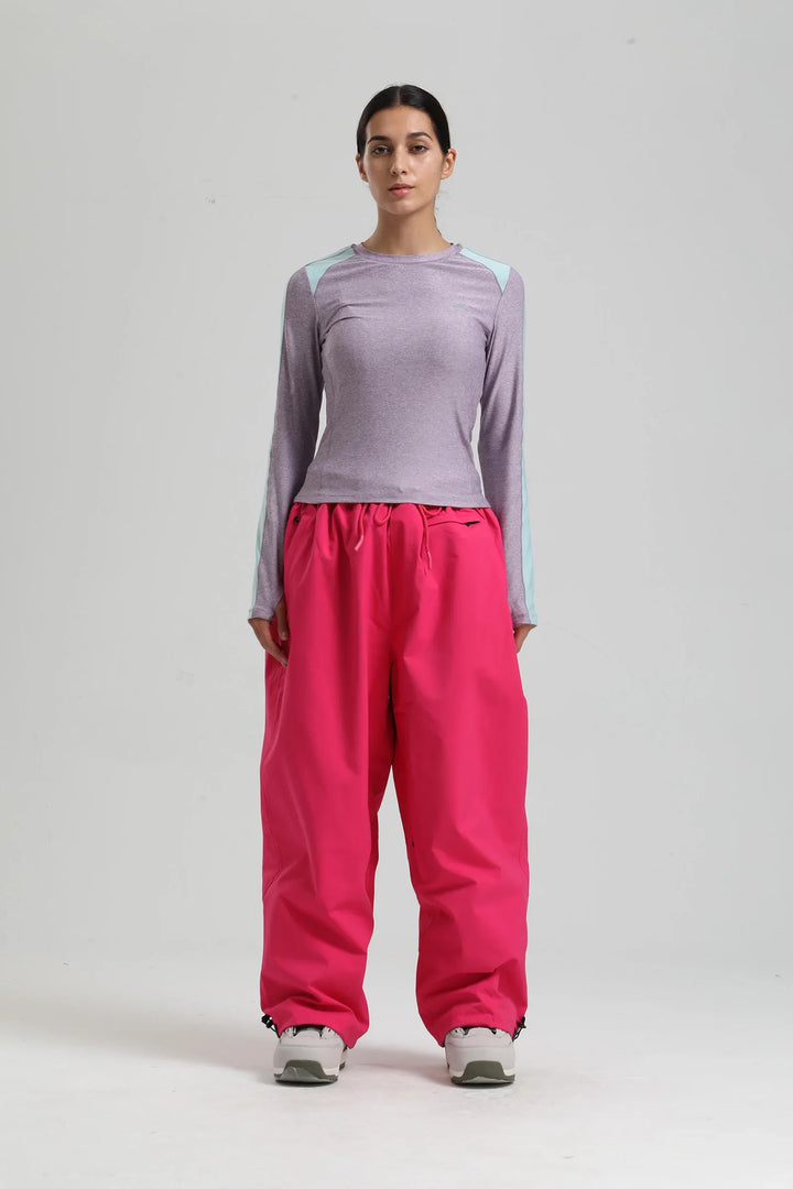Phoebe | Stylish Baggy Cargo Snow Pants With Cow Print