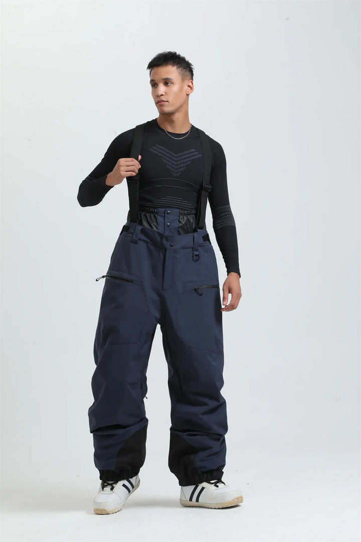 Phoebe | Stylish Unisex Beige Ski Bib Pants With Suspenders
