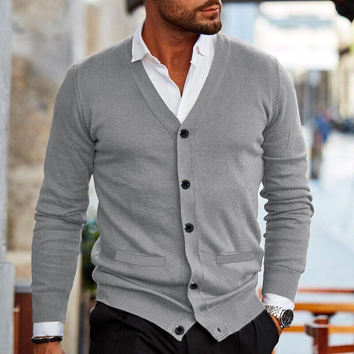 Evelyn | Elegant V-Neck Button Cardigan For Men