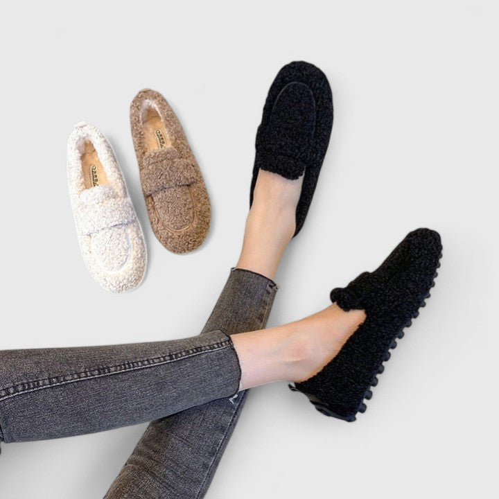 Margot | Cozy Sherpa Slip-On House Slippers With Non-Slip Sole