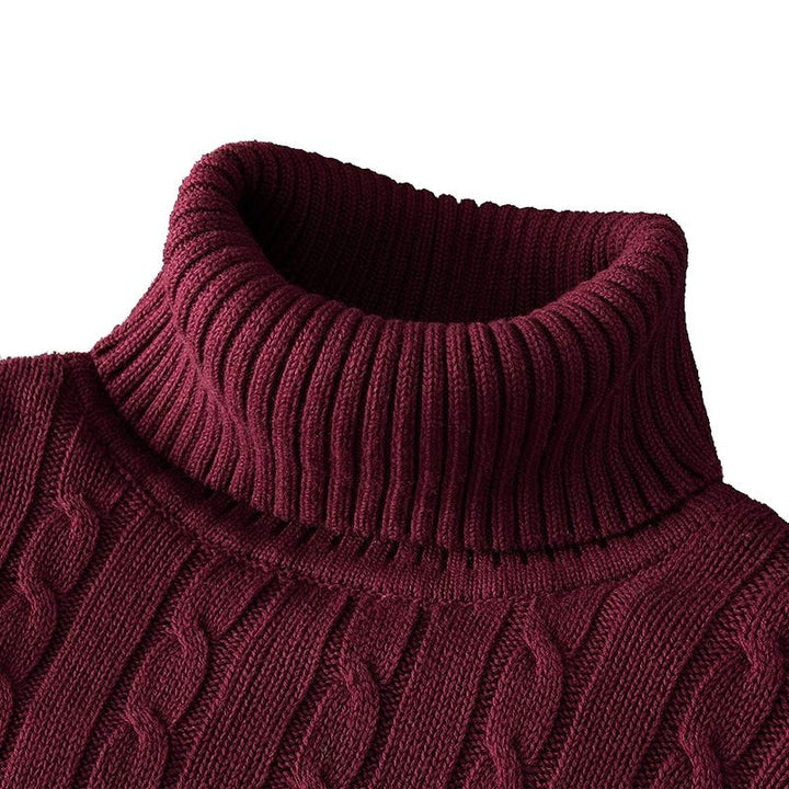 Mason | Stylish Men's Black Ribbed Turtleneck Sweater